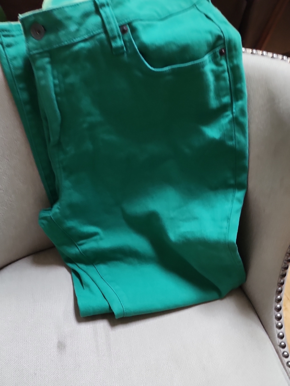 Lucky Jeans Ankle Length Green Slim Pants